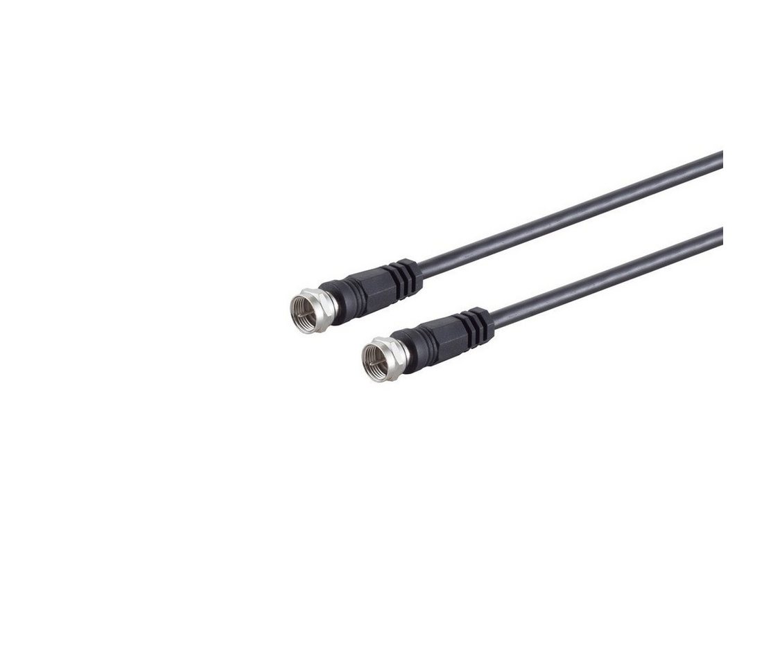 S/CONN maximum connectivity® F-Stecker - F-Stecker, C-PIN, >100 dB, schw, 1,5m SAT-Kabel, (150,00 cm) von S/CONN maximum connectivity®