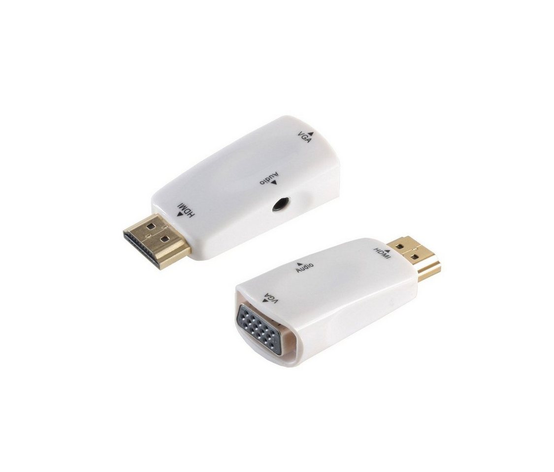 S/CONN maximum connectivity® HDMI Stecker auf VGA Buchse + 3,5mm Klinkenbuchse Video-Kabel, (0 cm) von S/CONN maximum connectivity®