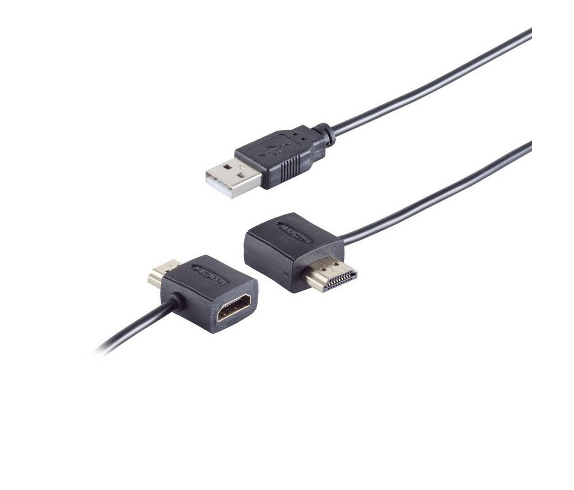 S/CONN maximum connectivity® HDMI Strom-Einspeiseadapter, HDMI + USB, schwarz HDMI-Adapter von S/CONN maximum connectivity®