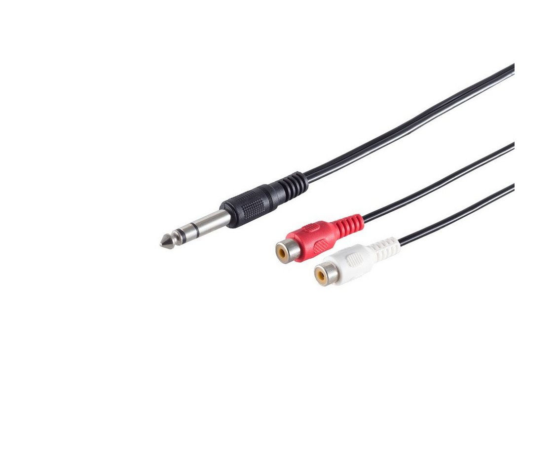 S/CONN maximum connectivity® Klinkenstecker 6,3mm/ 2 Cinchbuchse, 0,2m Audio-Kabel, (20,00 cm) von S/CONN maximum connectivity®
