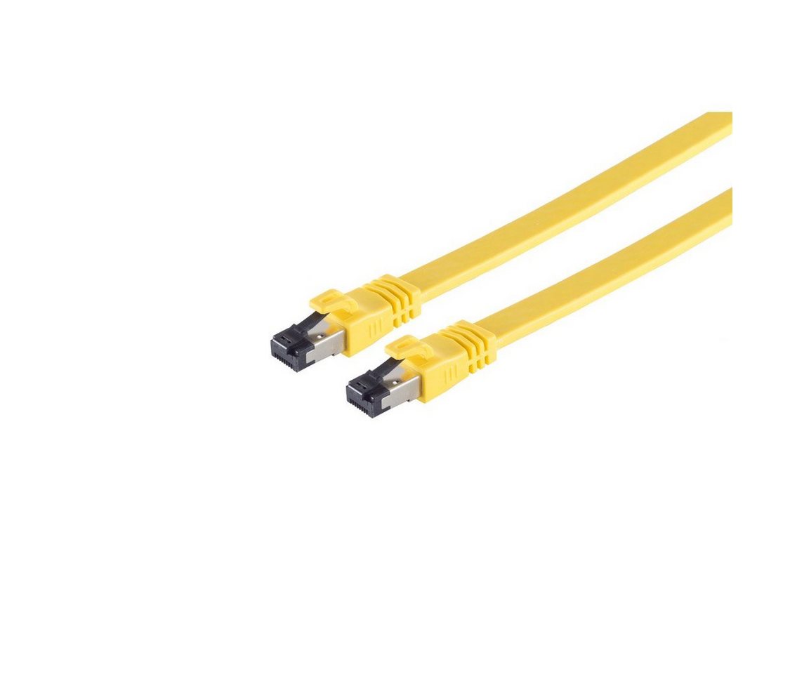 S/CONN maximum connectivity® Patchkabel CAT 8.1 flach LSZH gelb 10,0m LAN-Kabel, RJ-45, (1000 cm) von S/CONN maximum connectivity®