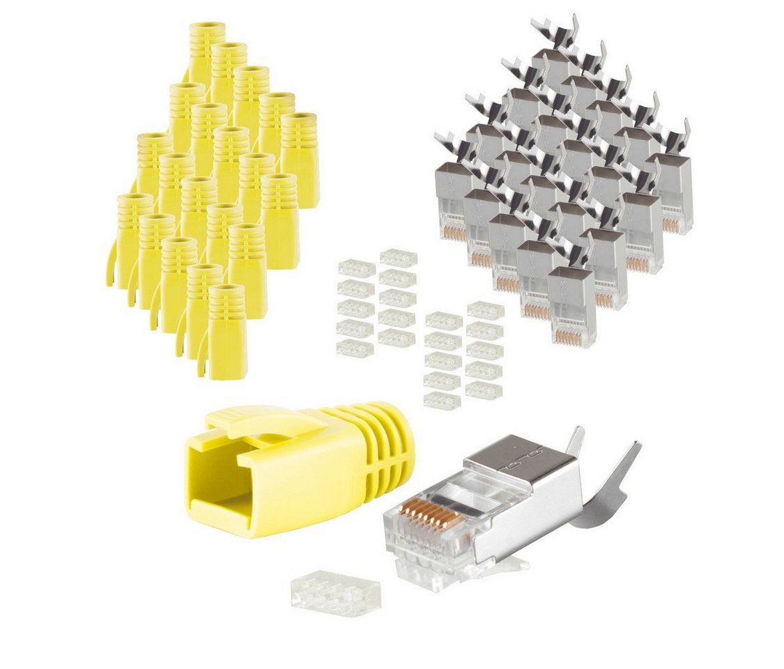 S/CONN maximum connectivity® Stecker SET für Verlegekabel bis AWG 23 gelb VE 20 Netzwerk-Adapter von S/CONN maximum connectivity®