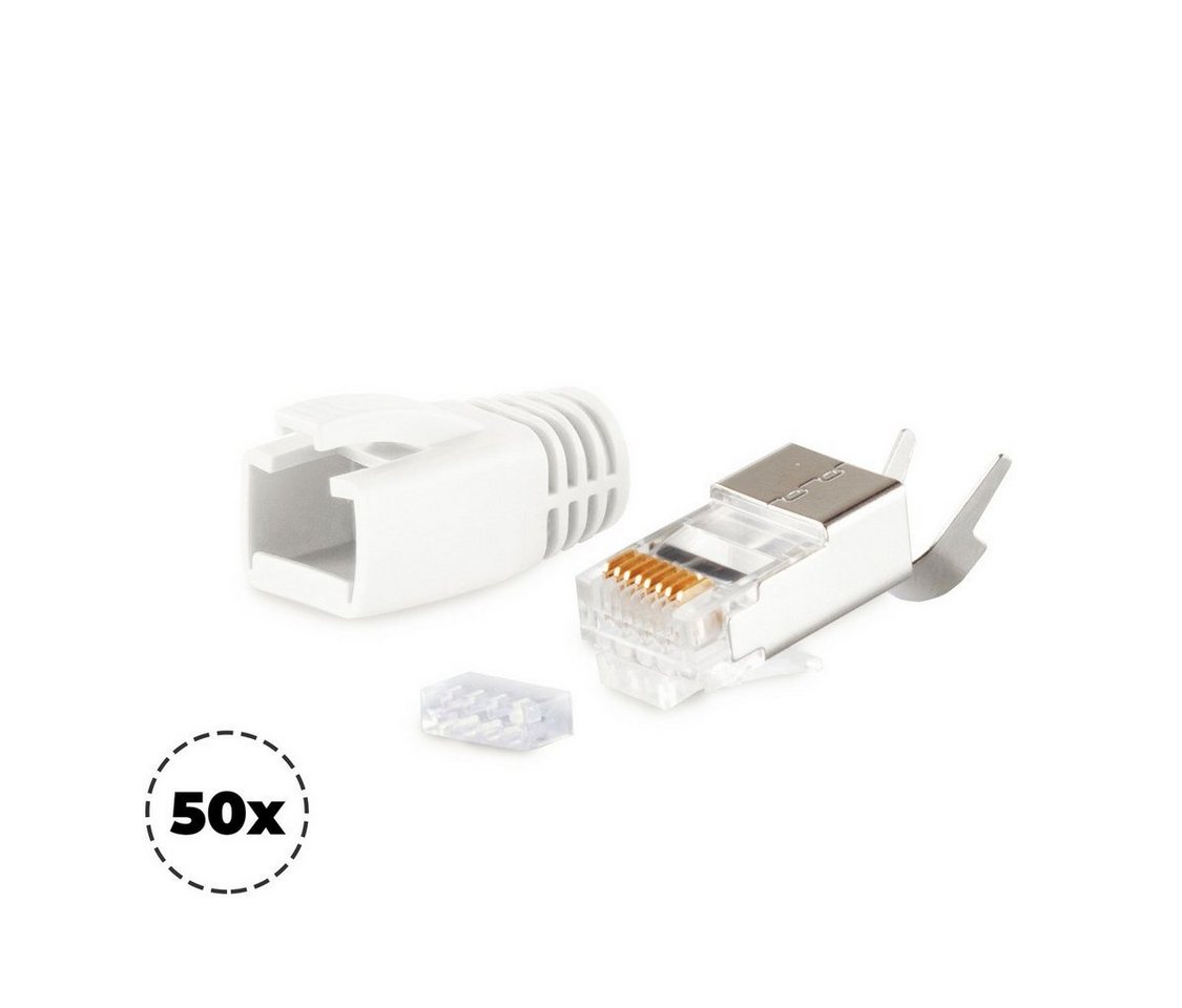 S/CONN maximum connectivity® Stecker SET für Verlegekabel bis AWG 23 weiß VE 50 Netzwerk-Adapter von S/CONN maximum connectivity®