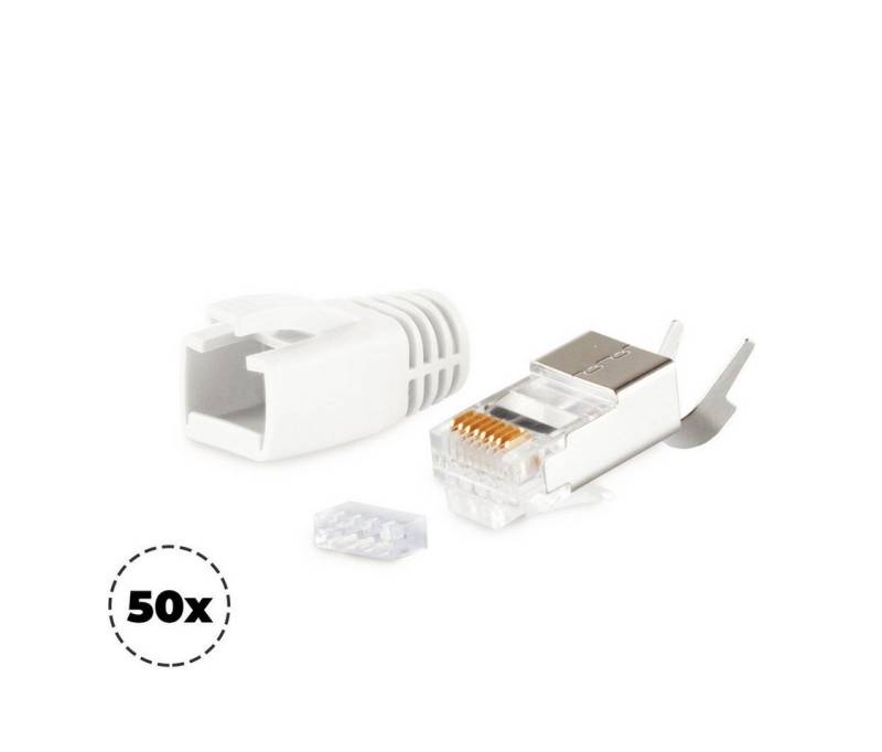 S/CONN maximum connectivity® Stecker SET für Verlegekabel bis AWG 23 weiß VE 50 Netzwerk-Adapter von S/CONN maximum connectivity®