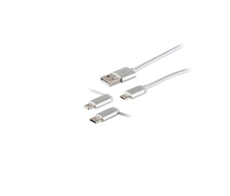 S/CONN maximum connectivity® USB 3in1 Ladekabel Micro B/Typ C/8-pin Stecker 1m Smartphone-Kabel, (100 cm) von S/CONN maximum connectivity®
