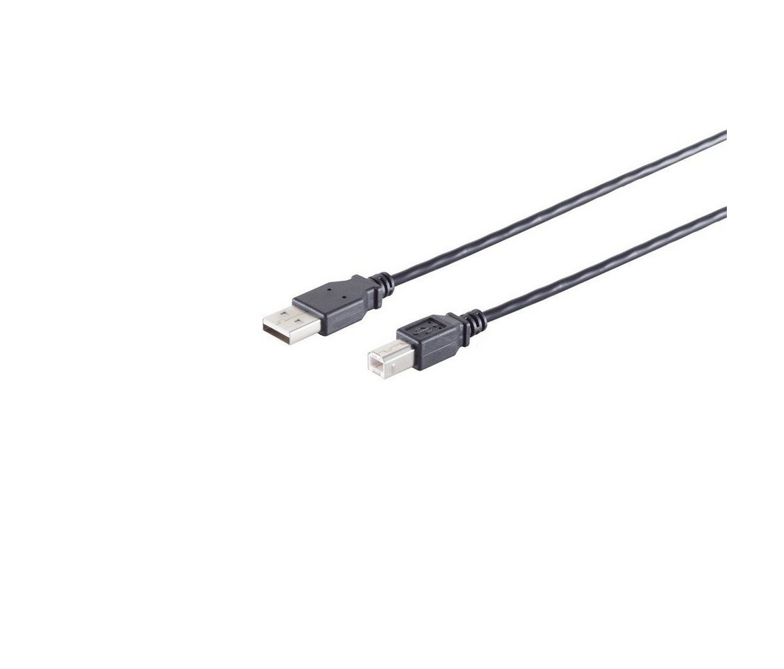 S/CONN maximum connectivity® USB-A Adapterkabel, USB-B, 2.0, schwarz USB-Kabel, (180,00 cm) von S/CONN maximum connectivity®