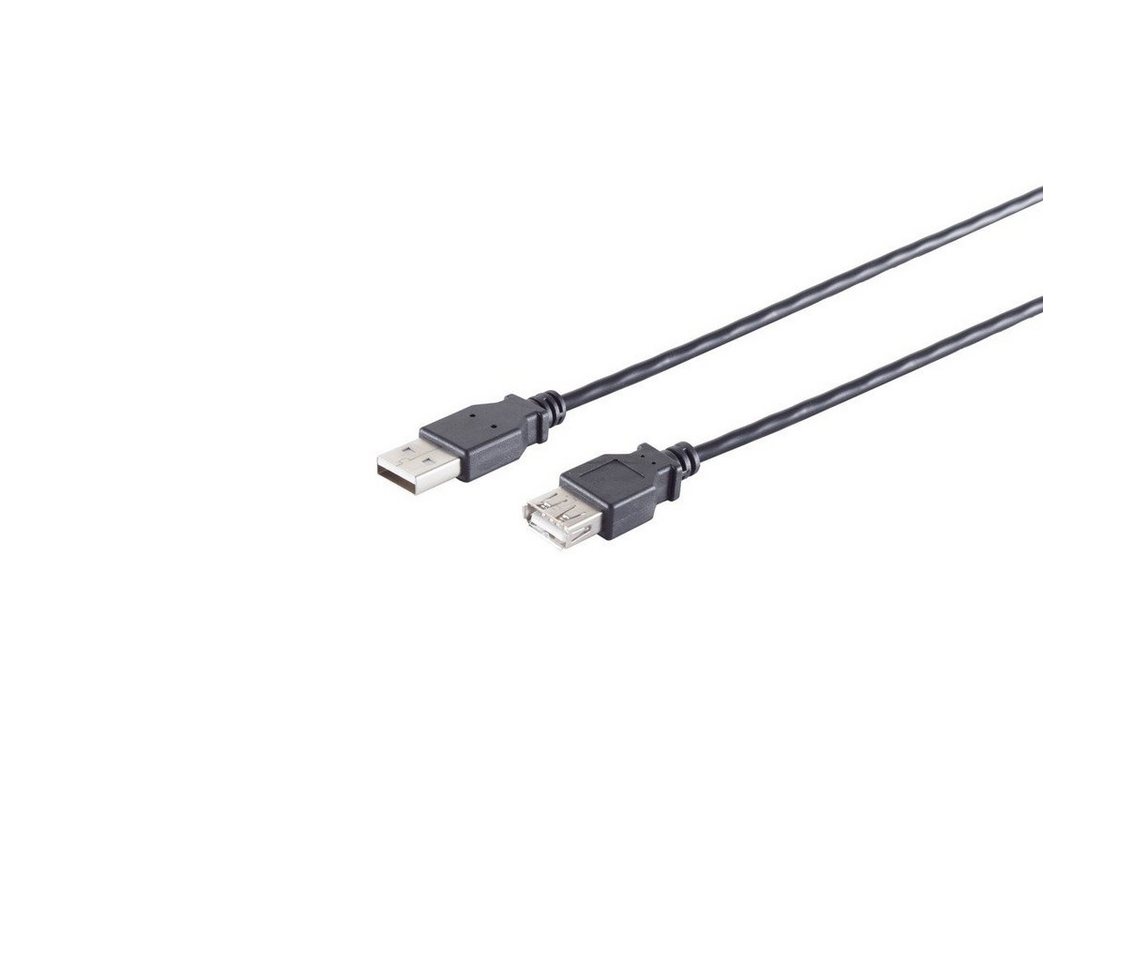 S/CONN maximum connectivity® USB High Speed 2.0 Verlängerung, A/A Buchse, USB 2.0, schwarz USB-Kabel, (180,00 cm) von S/CONN maximum connectivity®