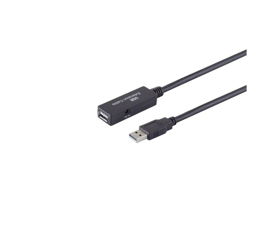 S/CONN maximum connectivity® USB Verlängerung, AKTIV, USB 2.0, 480Mbps, 5,0m USB-Kabel, (500 cm) von S/CONN maximum connectivity®