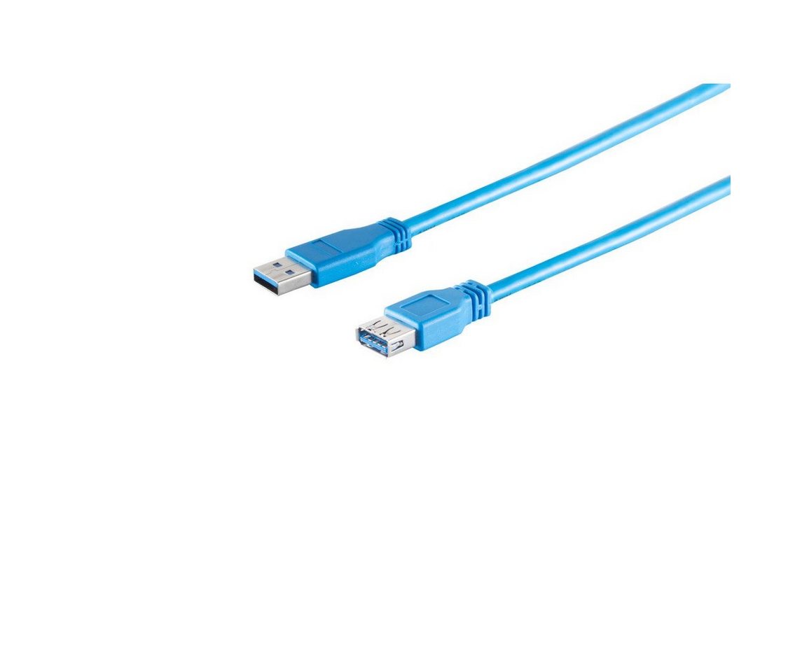 S/CONN maximum connectivity® USB Verlängerung A Stecker/A Buchse 3.0, blau 3m USB-Kabel, (300 cm) von S/CONN maximum connectivity®