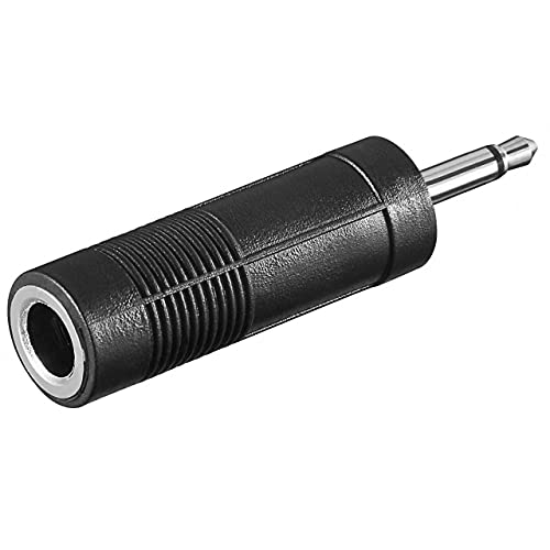 Klinken-Adapter 3,5mm Klinkenstecker Mono auf 6,3mm Klinken Kupplung Stereo schwarz von S/CONN maximum connectivity