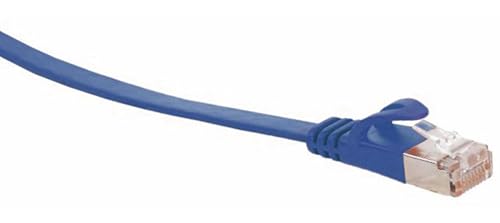 RJ45 Flachkabel m. CAT 7 Rohkabel slim blau 10m von S/CONN maximum connectivity