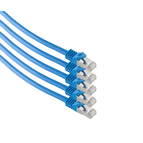S-Conn RJ45 Patchkabel S/FTP,PIMF, Rohkabel CAT 7 Halogenfrei VE5, blau, 0,5m von S/CONN maximum connectivity