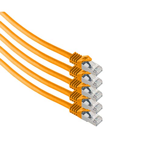 S-Conn RJ45 Patchkabel S/FTP,PIMF, Rohkabel CAT 7 Halogenfrei VE5, orange, 0,25m von S/CONN maximum connectivity