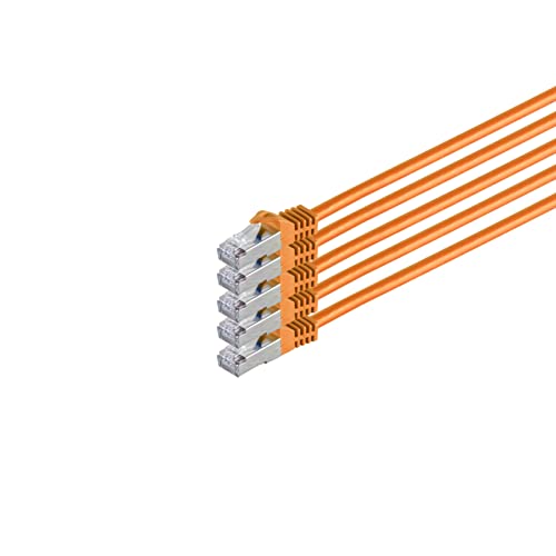 S-Conn RJ45 Patchkabel S/FTP,PIMF, Rohkabel CAT 7 Halogenfrei VE5, orange, 5,0m von S/CONN maximum connectivity