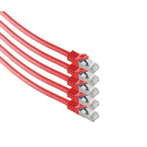 S-Conn RJ45 Patchkabel S/FTP,PIMF, Rohkabel CAT 7 Halogenfrei VE5, rot, 0,25m von S/CONN maximum connectivity