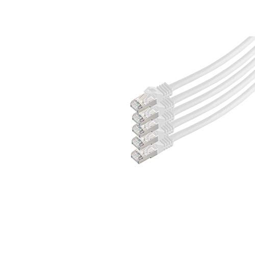 S-Conn RJ45 Patchkabel S/FTP,PIMF, Rohkabel CAT 7 Halogenfrei VE5, weiß, 2,0m von S/CONN maximum connectivity