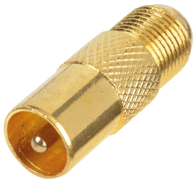 FI BS-G - F-Stecker, F-Buchse auf IEC-Stecker, vergoldet von S-CONN