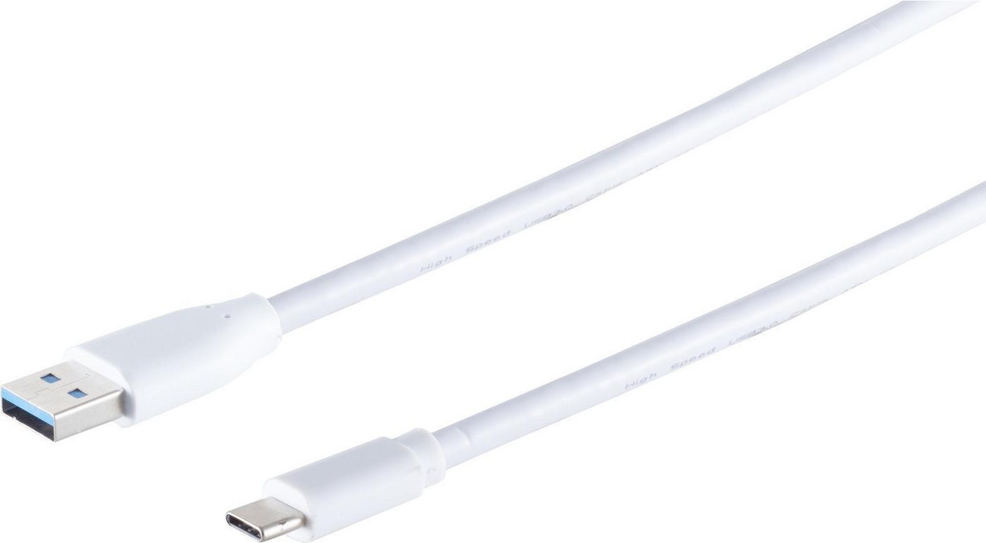 S-Conn S-CONN USB Kabel USB A-ST auf USB 3.1 Typ C-ST weiss 3,0m (13-31046) USB-Kabel von S-Conn