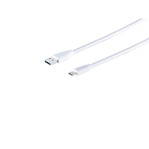 S-Conn USB Kabel 3.0, USB A Stecker auf USB 3.1 Typ C Stecker 1,80m Weiß von S-Conn