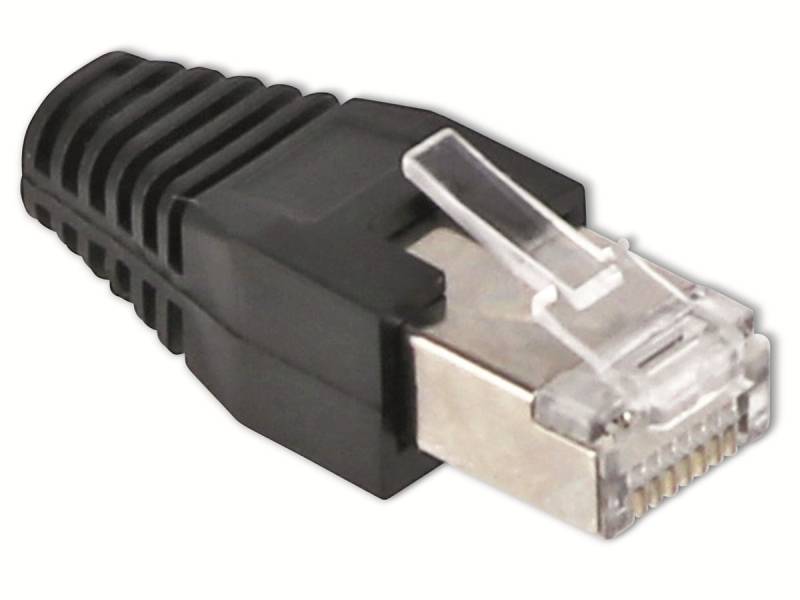 S-IMPULS CAT.6 RJ45-Stecker mit Führungskamm, schwarz, 10 Stück von S-IMPULS