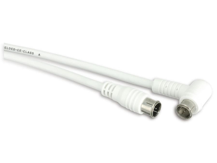 S-IMPULS SAT-Antennenanschlusskabel, 2x F-Quick-Stecker, weiß, 2,5 m,100dB, gewinkelt S-IMPULS SAT-Antennenanschlusskabel, 2x F-Quick-Stecker, weiß, 2,5 m,100dB, gewinkelt von S-IMPULS
