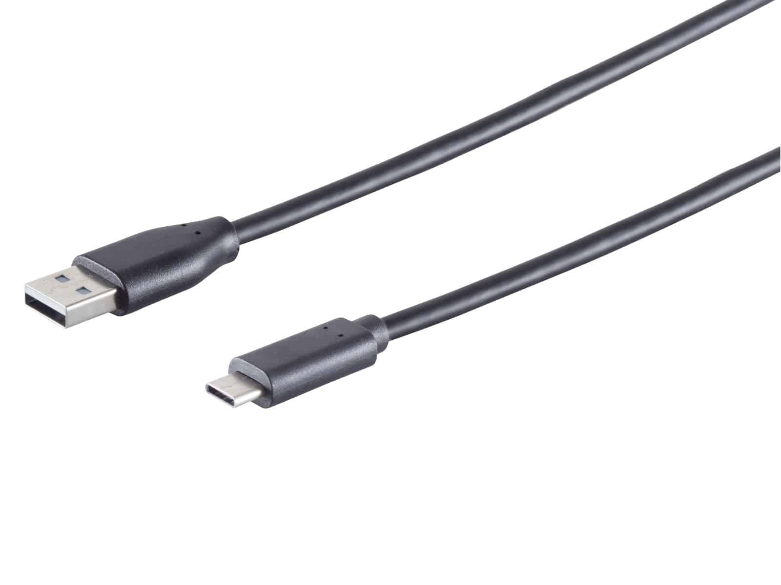 S-IMPULS USB-A Adapterkabel USB-C 2.0 schwarz 1,8m von S-IMPULS