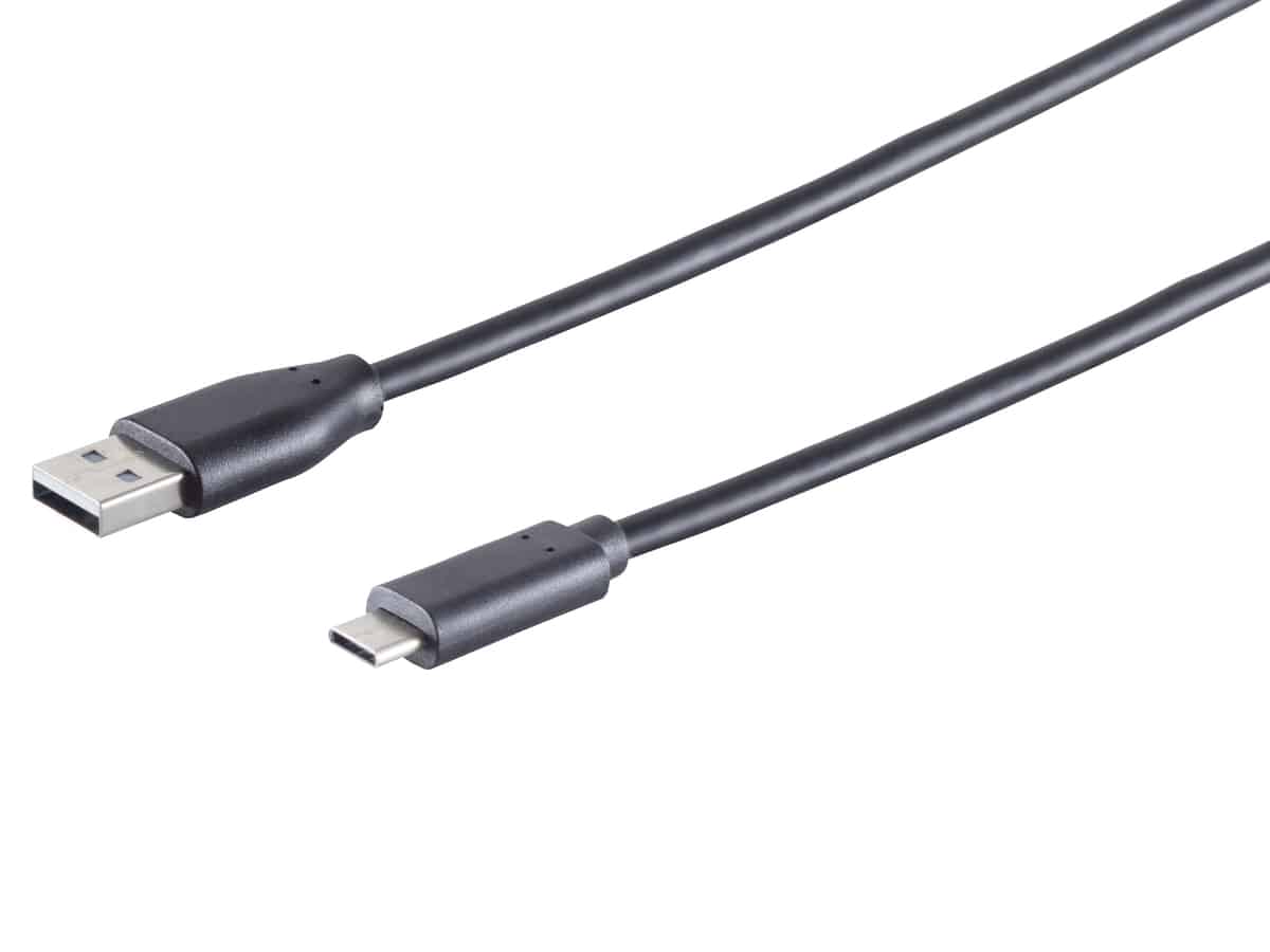 S-IMPULS USB-A Adapterkabel USB-C 3.0 schwarz 1,8m von S-IMPULS