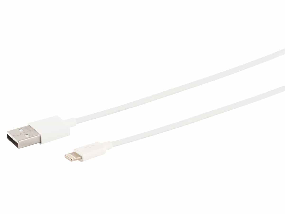 S-IMPULS USB-A Ladekabel 8-Pin 2.0 ABS weiß 0,1m von S-IMPULS