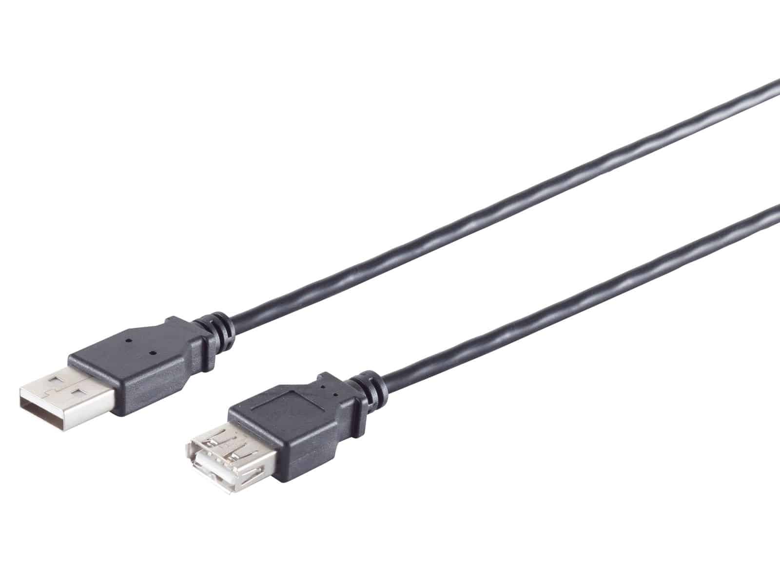 S-IMPULS USB-A Verlängerungskabel 2.0 schwarz 3m von S-IMPULS