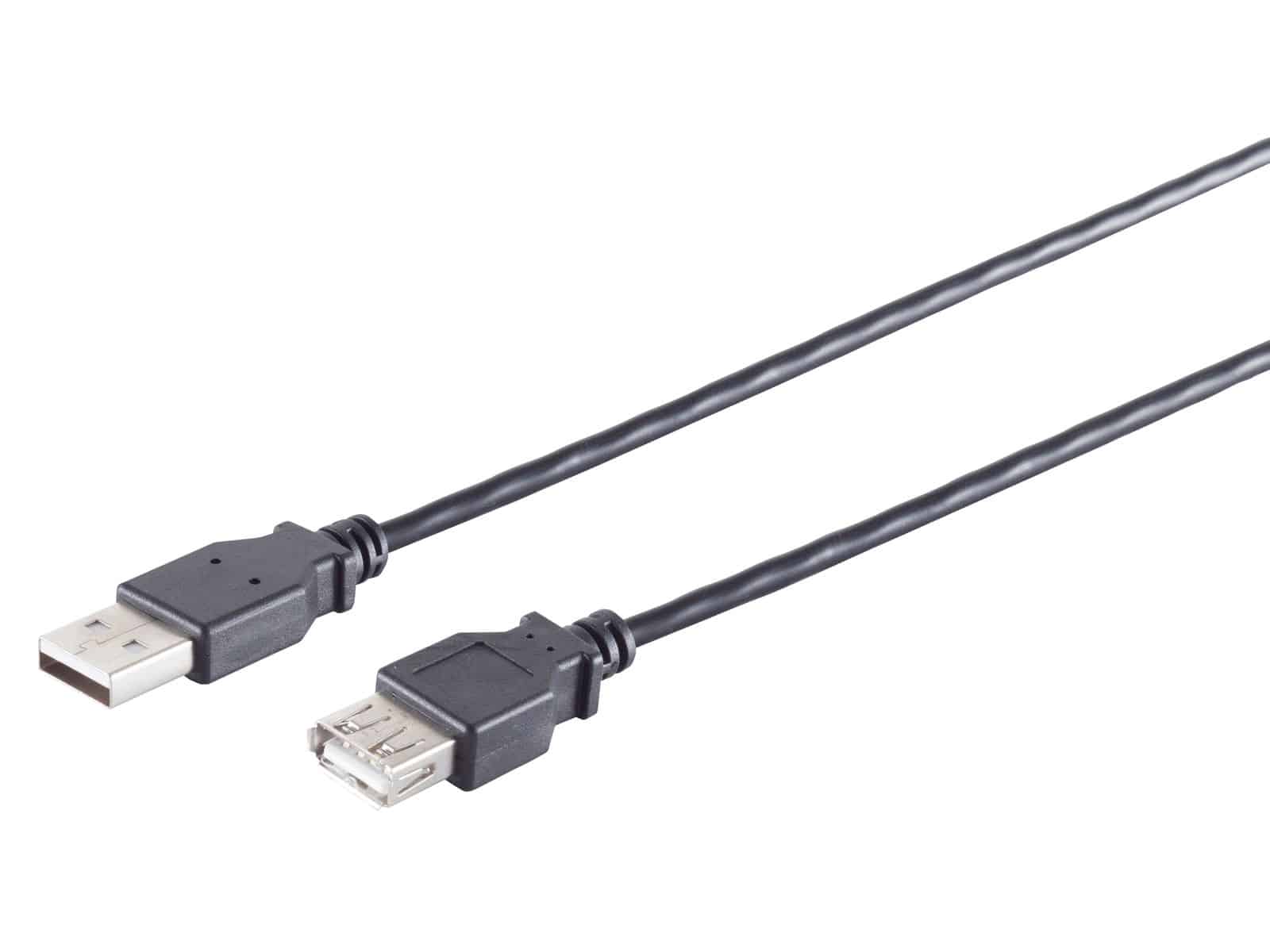 S-IMPULS USB-A Verlängerungskabel 2.0 schwarz 5m von S-IMPULS