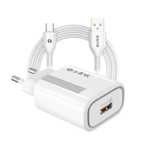 S-link SL-EC40T Type-C Kabel 5V 2400mA weiß Schnellladeadapter für Zuhause S-link SL-EC40T Type-C Kabel 5V 2400mA weiß Schnellladeadapter für Zuhause von S-Link