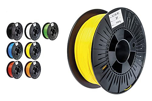 PLA Filament Kunststoffdraht Ø 1,75 mm 0,75 kg, 750gr. Rolle MADE IN GERMANY für 3D Drucker oder Stift in Vakuumverpackung TOP QUALITÄT (0,75 KG / 1 Rolle, gelb) von S-Polytec PLA