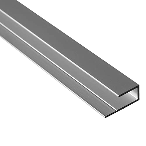 S-Polytec Aluminium U- Profil, Alu Abschlussprofil, Kantenprofil, Aluprofil für HPL Platten, Laminat, Vinyl, 6mm und 8mm, eloxiert, verschiedene Längen und Größen (1, U- Profil 6mm (1 Meter)), Silber von S-Polytec
