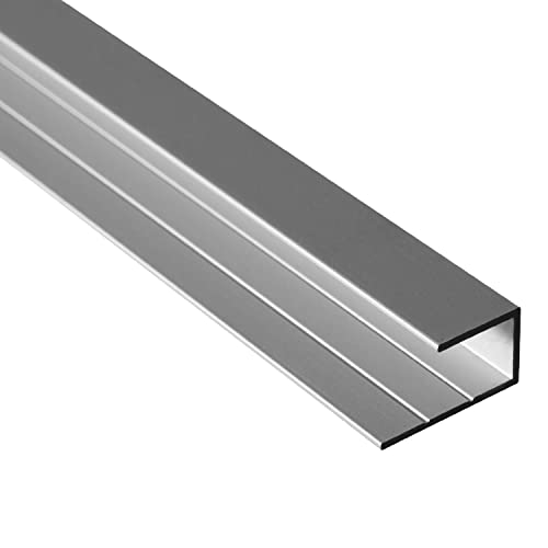 S-Polytec Aluminium U- Profil, Alu Abschlussprofil, Kantenprofil, Aluprofil für HPL Platten, Laminat, Vinyl, 6mm und 8mm, eloxiert, verschiedene Längen und Größen (10, U- Profil 8mm (2 Meter)), Silber von S-Polytec