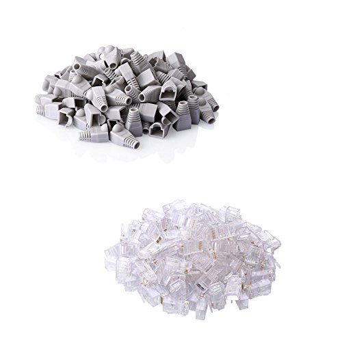 S SIENOC 100Stk RJ45 Cat5 Schild Modular Netzwerk Stecker Verbindung + Grau Bootet Abdeckung S SIENOC 100Stk RJ45 Cat5 Schild Modular Netzwerk Stecker Verbindung + Grau Bootet Abdeckung von S SIENOC