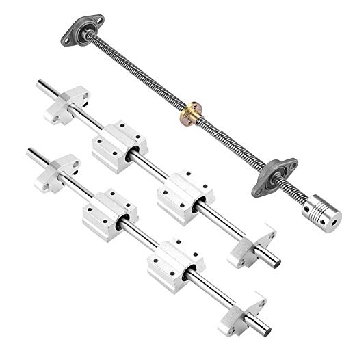 S SIENOC 100mm T8 Leitspindel+CopperMutter+HorizontallagerLager+Kupplung + ?8mm Linearführung+H-Halterung+Kugellager (Typ-8, 1Set, 100mm) von S SIENOC