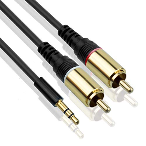 S SIENOC 3 m 3,5 mm Stecker auf 2 RCA Y Kabel AUX Audio RCA Kabel 1 x 3,5 mm Audio Stecker auf 2 x RCA Stecker von S SIENOC