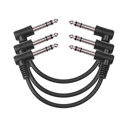 S SIENOC 3PK 18cm (1/4 ”) Zoll Gitarren-Patchkabel mit 6.35mm Rechtwinkliger Stecker rechtwinkligen Stereosteckern Kabel für E-Gitarre/Bass, Keyboard, elektronische Trommel, Mixer von S SIENOC