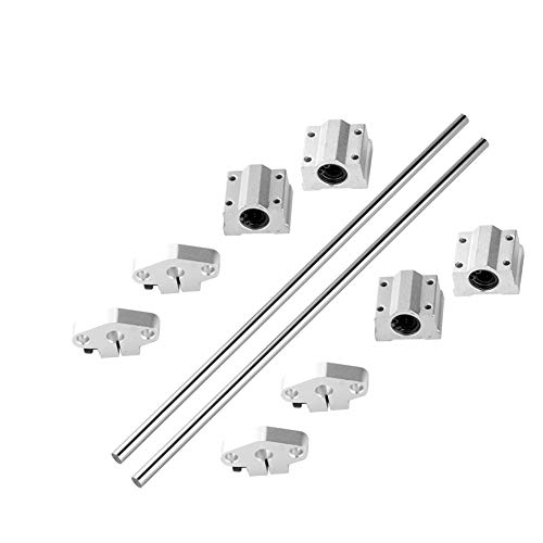 S SIENOC 400mm Linearwelle Ø8mm Linearführung Horizontale Präzisionswelle Linearlager+H-Halterung+Kugellager (Typ-6, 4Set, 400mm) von S SIENOC
