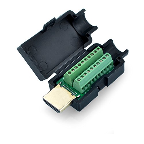 S SIENOC HDMI 19Pin Stecker zu Terminal Block Breakout Stecker DIY Stecker mit schwarz Abdeckung von S SIENOC