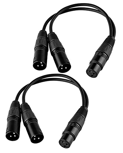 S SIENOC Mikrofon Kabel 3pin XLR zu Dual 2 XLR (Silber Buchse zu Stecker) (Schwarz Buchse zu Stecker) von S SIENOC