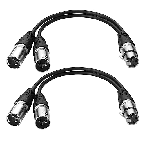 S SIENOC Mikrofon Kabel 3pin XLR zu Dual 2 XLR (Silber Buchse zu Stecker) (Silber Buchse zu Stecker) von S SIENOC