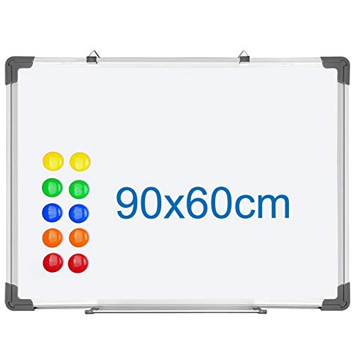 S SIENOC Whiteboard Magnetwand mit Alurahmen Magnetisch Whiteboard und Magnettafel Weiß lackiert mehrere Größen wählbar (1 Stück 90 * 60cm) von S SIENOC