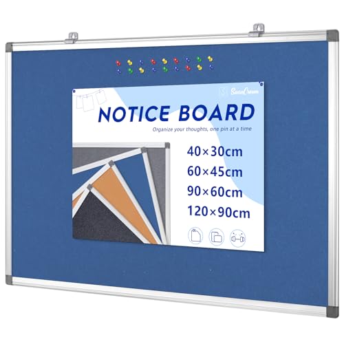 S SWANCROWN Pinnwand für Schule, Büro oder zu Hause 60x45cm Stoff Vorstand von S SWANCROWN