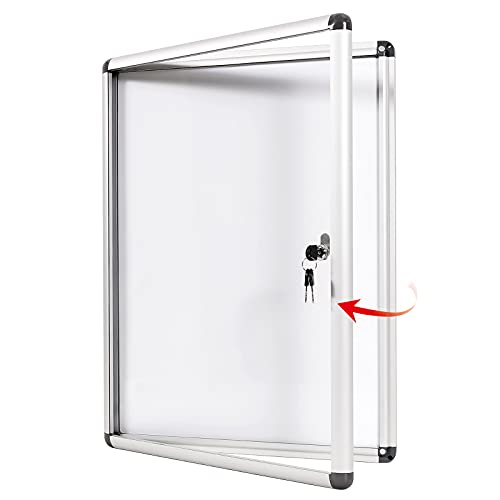 Swansea Schaukasten Abschliessbar 9XA4, Aushang Aushangkasten inkl. 36 Magnete, Infokasten Plakatschaukasten Magnetisch Innen, mit Stabiler Alu Rahmen, Acrylglas-98x72cm von S SWANCROWN