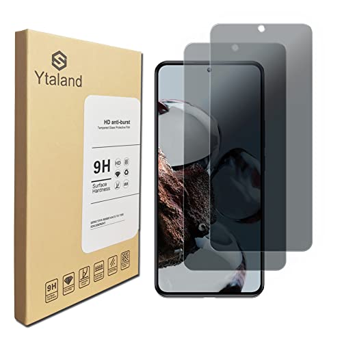 Ytaland 2 Stück Sichtschutz Schutzfolie für Xiaomi 12T / 12T Pro 5G, Anti-Spy Schutzglas, Privacy Sichtschutzfolie, [Anti-Spion] [9H Härte panzerglas] [Bläschenfrei] von S YTALAND
