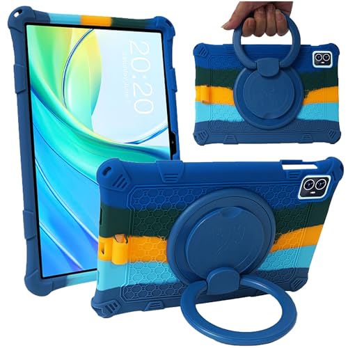 Ytaland Hülle für TECLAST M50 Pro/TECLAST M50/TECLAST M50HD Tablet 10 Zoll, [360°-Ständer] Weich Dünn Silikon Handyhülle Stoßfest Fallschutz Bumper Case Cover (Buntes Blau) von S YTALAND