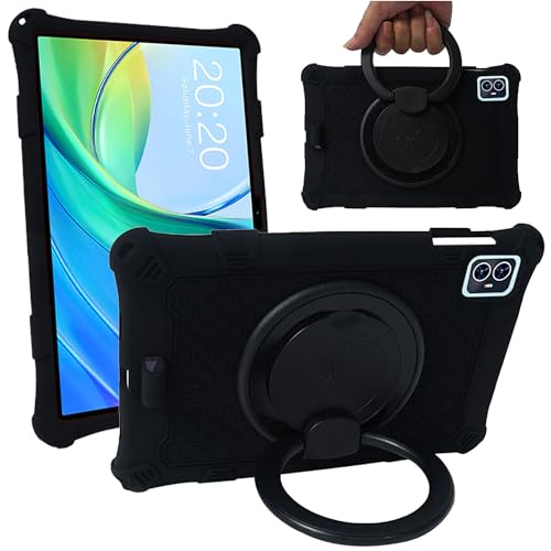 Ytaland Hülle für TECLAST M50 Pro/TECLAST M50/TECLAST M50HD Tablet 10 Zoll, [360°-Ständer] Weich Dünn Silikon Handyhülle Stoßfest Fallschutz Bumper Case Cover (Schwarz) von S YTALAND