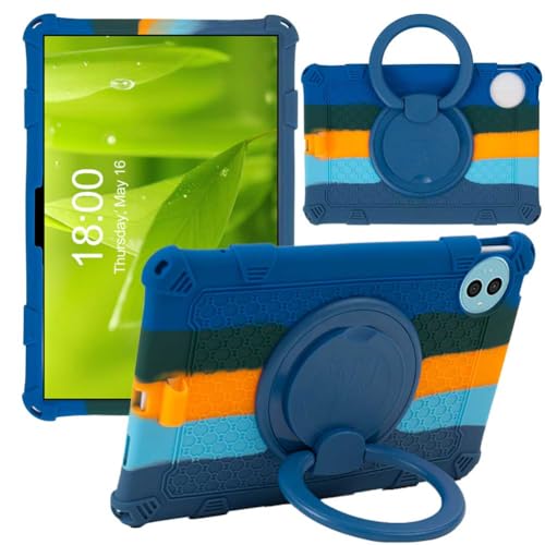 Ytaland Hülle für TECLAST P50 Tablet 11 Zoll, [360°-Ständer] Weich Dünn Silikon Handyhülle Stoßfest Fallschutz Bumper Case Cover (Buntes Blau) von S YTALAND