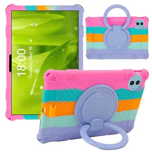 Ytaland Hülle für TECLAST P50 Tablet 11 Zoll, [360°-Ständer] Weich Dünn Silikon Handyhülle Stoßfest Fallschutz Bumper Case Cover (Buntes Rosa) von S YTALAND